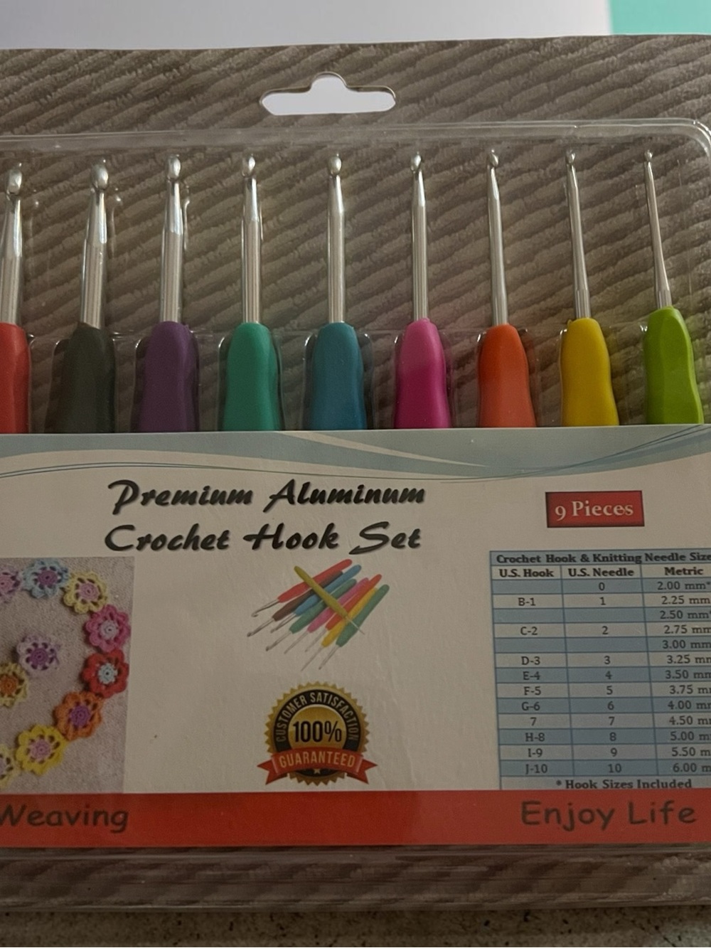 Premium Aluminum Crochet Hook Set - Multicolor